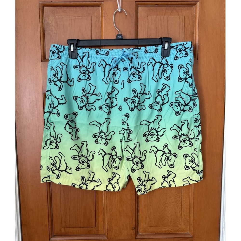 Men's Greatful Dead Swim Trunks Size Large NWOT Dancing Bears Ombré